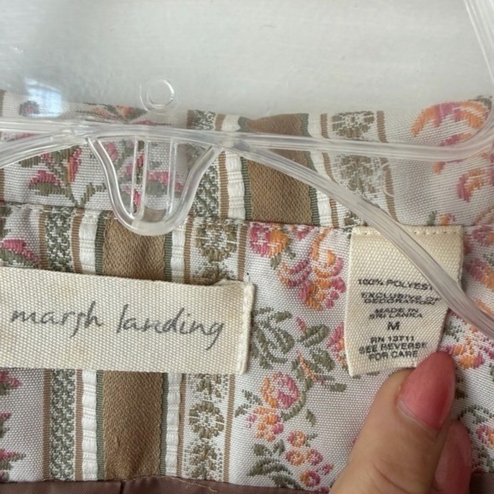 Marsh Landing Floral Embroidered Blazer Jacket Baroque Pink Neutrals Feminine M - Picture 10 of 13